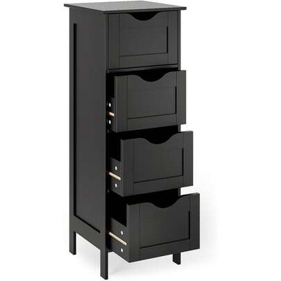 4-Drawer Wooden Freestanding Storage Unit, Small Side Organizer